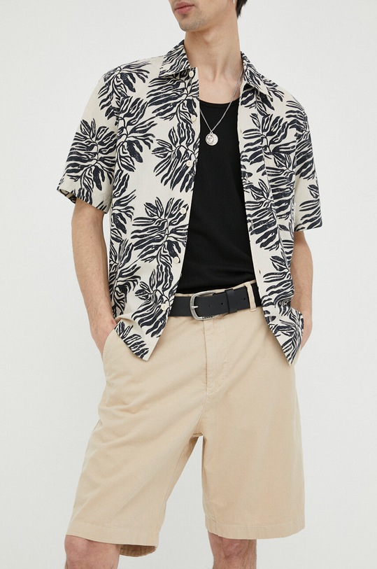 Marc O'Polo szorty z elastanem beżowy M23002915060