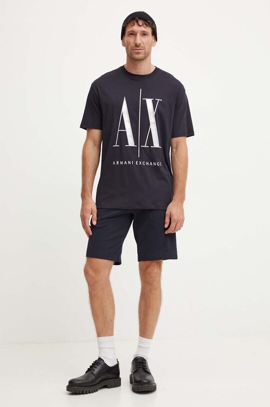 Armani Exchange pantaloni scurti din bumbac 8NZSPQ.ZJ1ZZ.NOS bleumarin AA00