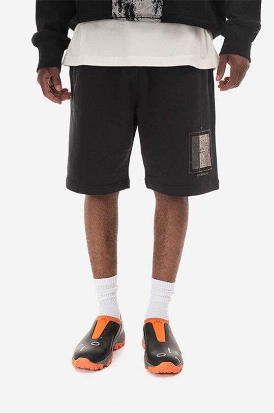Bavlněné šortky A-COLD-WALL* Foil Grid Sweat Shorts ACWMB132 BLACK pletenina černá ACWMB132.