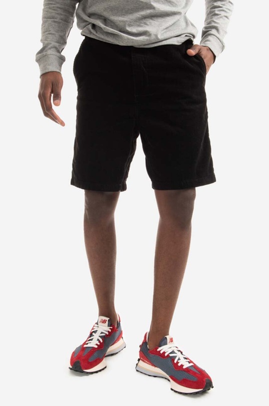 Carhartt WIP corduroy shorts Flint cotton black I029165.