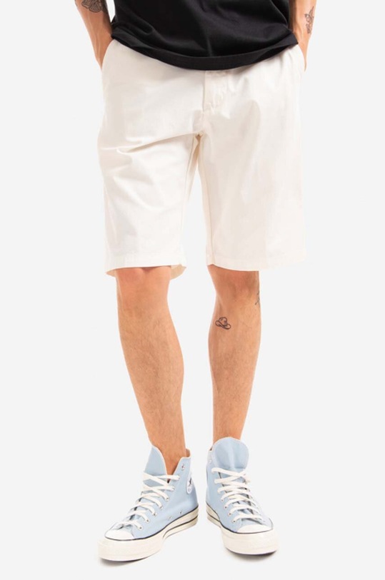 Carhartt WIP cotton shorts Johnson fabric beige I019337.