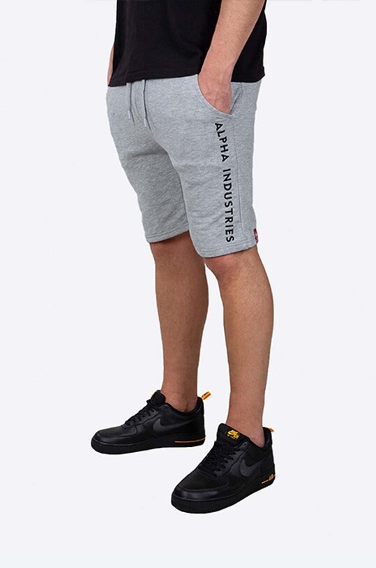 Šortky Alpha Industries Al Sweat pletenina sivá 116365.17