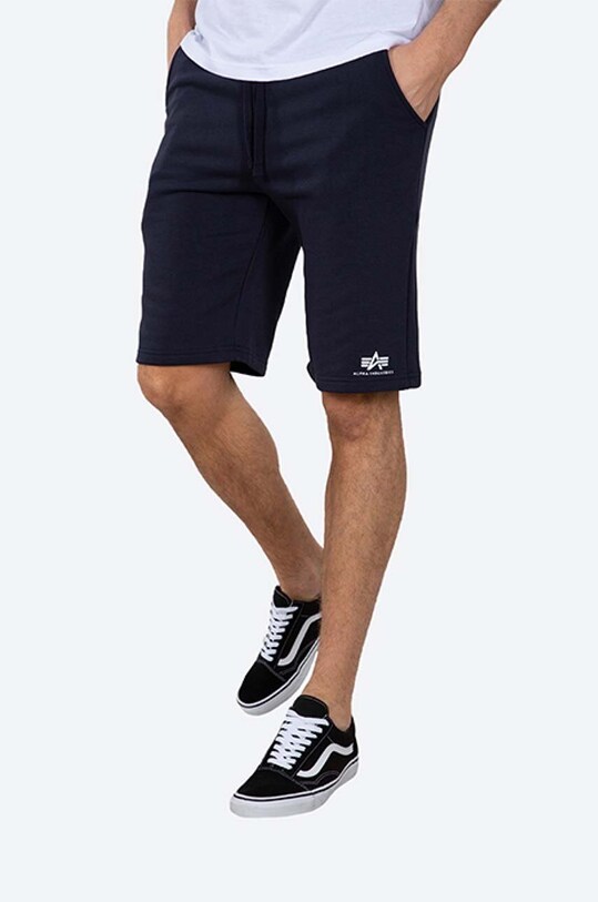 Kratke hlače Alpha Industries Basic pletivo mornarsko plava 116363.07