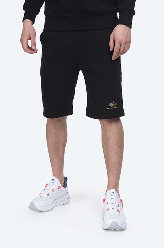 Alpha Industries pantaloni scurți Basic tricotaj negru 116363FP.583