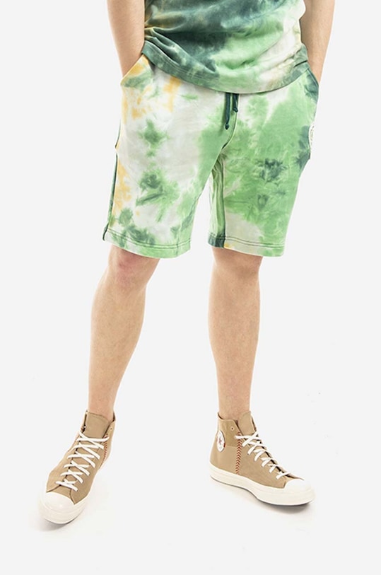 CLOT pantaloncini in cotone Badge Shorts CLSRS50016.GREEN