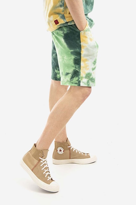 Bavlnené šortky CLOT Badge Shorts CLSRS50016-GREEN CLSRS50016.GREEN
