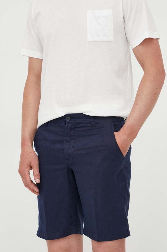 United Colors of Benetton pantaloni scurti din in bleumarin 4AGH59548.016