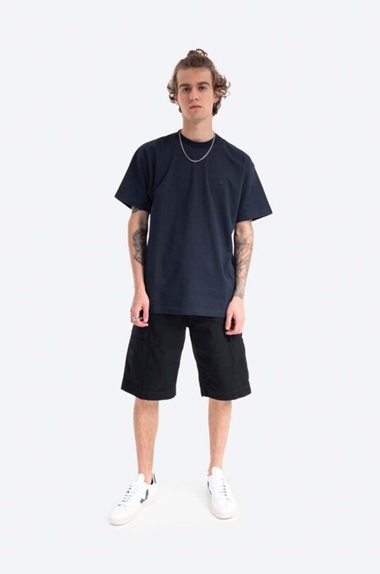 Бавовняні шорти Carhartt WIP Regular Cargo Short I028246.BLACK чорний AW24