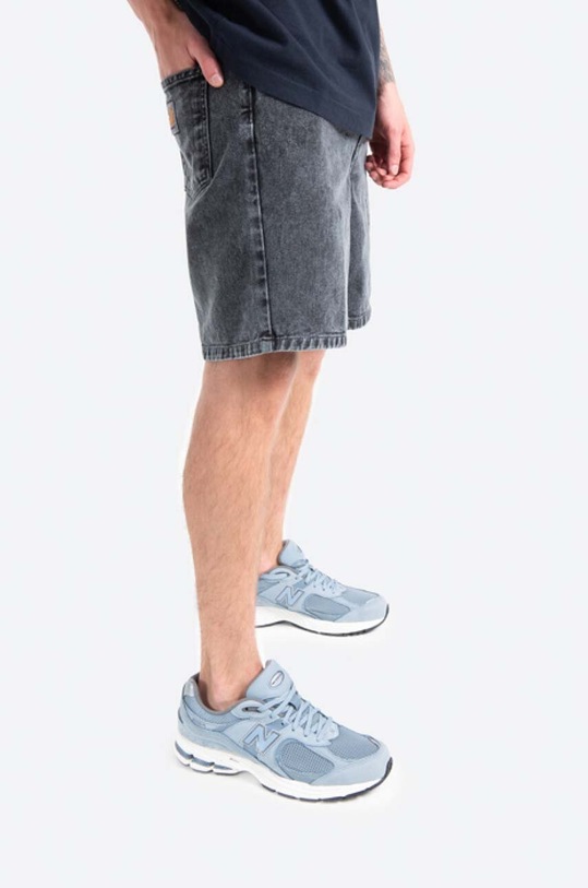Carhartt WIP denim shorts Newel Short I029149.BLACK.WORN gray
