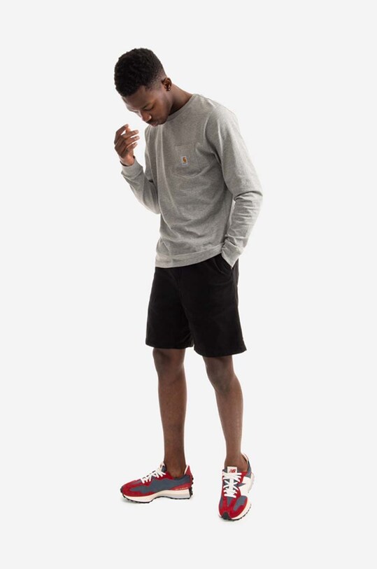 Памучен къс панталон Carhartt WIP Flint Short I030480.BLACK черен AA00