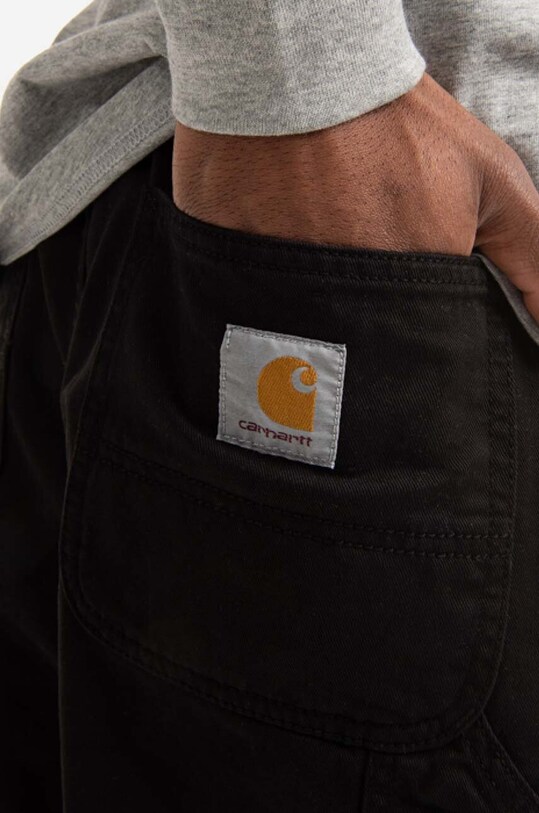Памучен къс панталон Carhartt WIP Flint Short черен I030480.BLACK