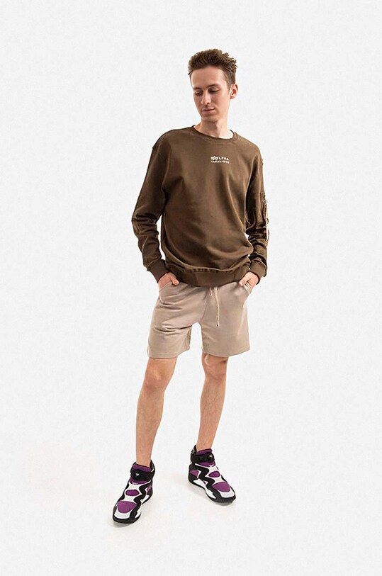 Хлопковые шорты Alpha Industries 106365.627 коричневый AA00