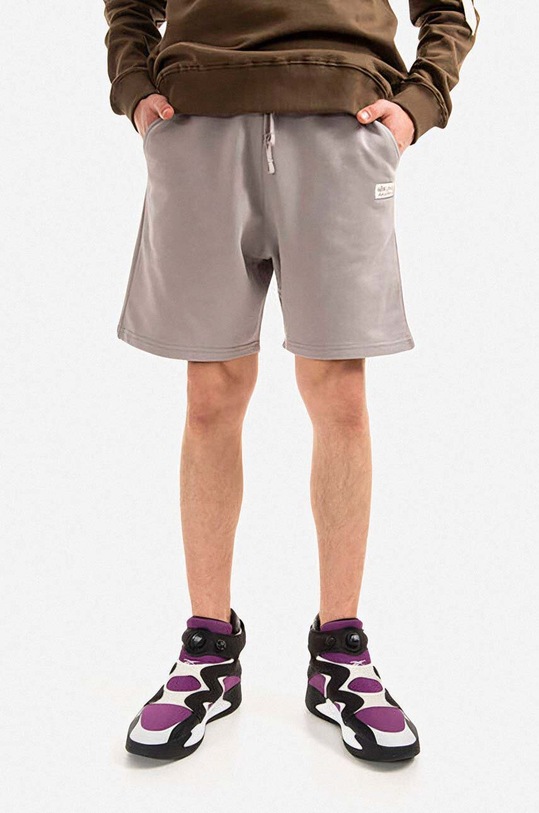 Alpha Industries pantaloni scurți din bumbac bumbac gri 106365.643