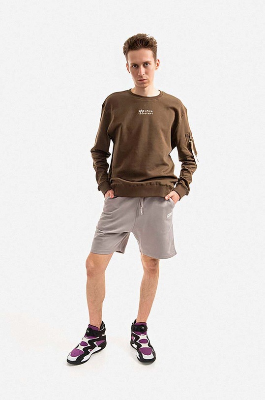 Alpha Industries pantaloni scurți din bumbac 106365.643 gri AA00