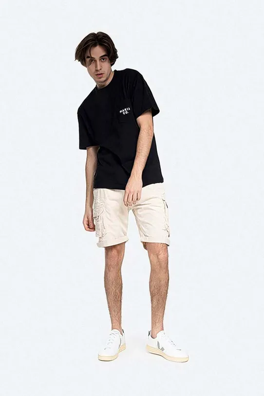 Βαμβακερό σορτσάκι Alpha Industries Crew Short 176203.578 μπεζ SS25