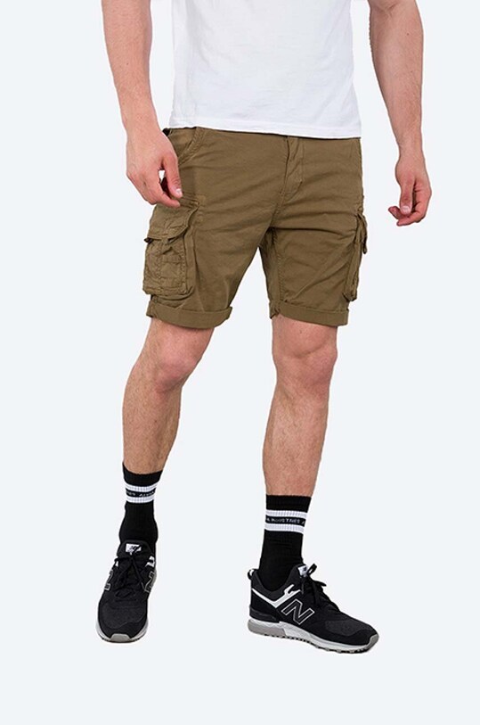 Alpha Industries szorty z elastanem brązowy 176203.13