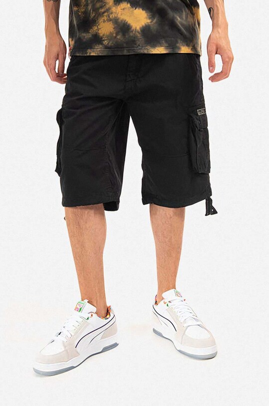 Alpha Industries pamut rövidnadrág Jet Short szövet fekete 191200.03