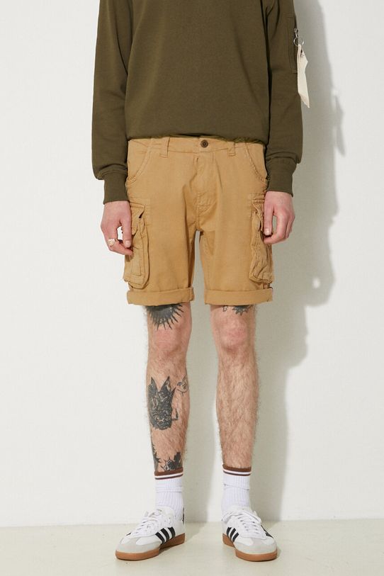 Alpha Industries cotton shorts Crew Short fabric beige 176203.14