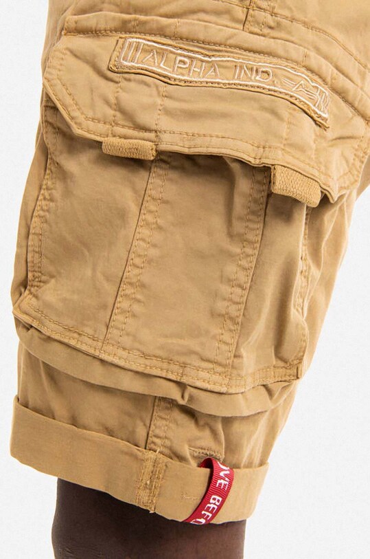 Хлопковые шорты Alpha Industries Crew Short бежевый 176203.14