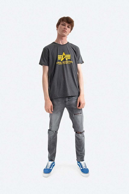 Alpha Industries cotton t-shirt 100501.315 gray SS23