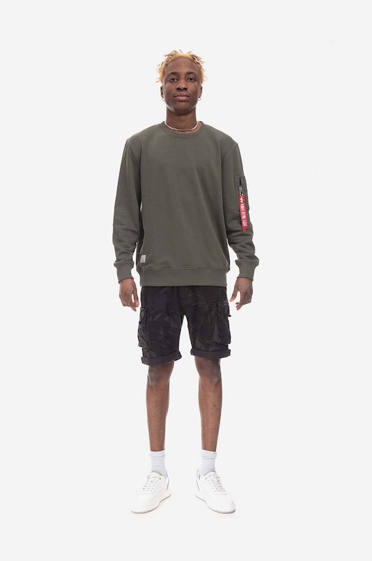Bavlněné šortky Alpha Industries Crew Short Camo 196201.125