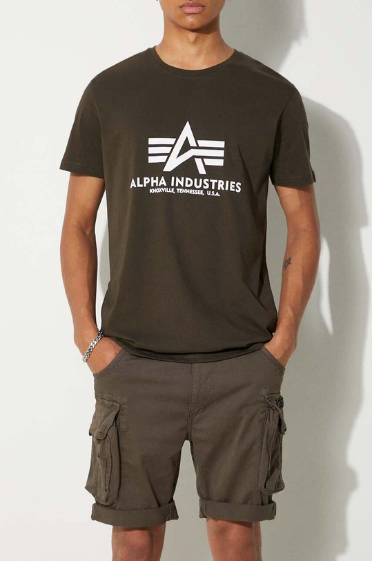 Σορτς Alpha Industries Crew με ελαστάν πράσινο 176203.136