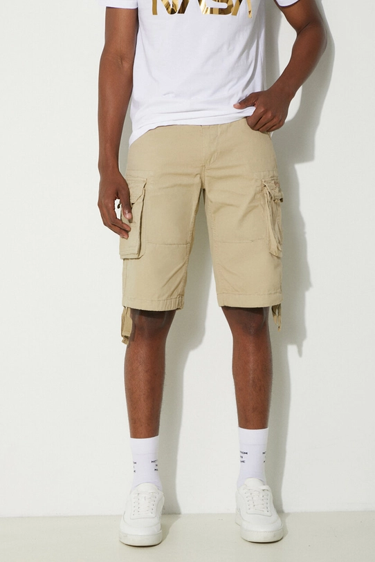 Bavlněné šortky Alpha Industries Jet Short bavlna béžová 191200.159