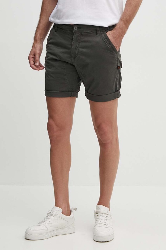 Alpha Industries pamut rövidnadrág Kerosene szövet szürke 176204.136