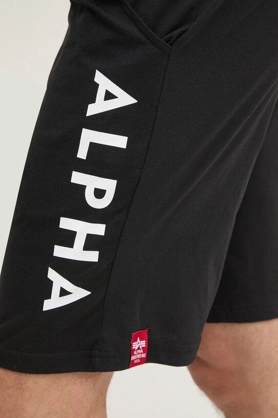 Alpha Industries pantaloni scurți din bumbac Alpha Industries Alpha Jersey Short 116366 03 negru 116366.03