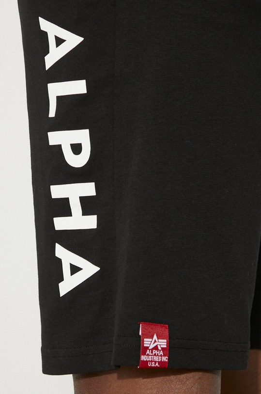 Βαμβακερό σορτσάκι Alpha Industries Alpha Industries Alpha Jersey Short 116366 03 116366.03 μαύρο