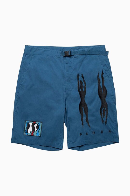by Parra shorts Zebra Striped all-over print blue 49335.TEAL