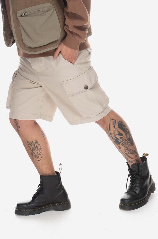 Wood Wood pantaloni scurți din bumbac bumbac bej 12315202.5016