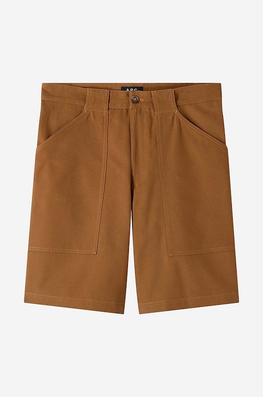 A.P.C. pantaloni scurți din bumbac maro COGBJ.H10179