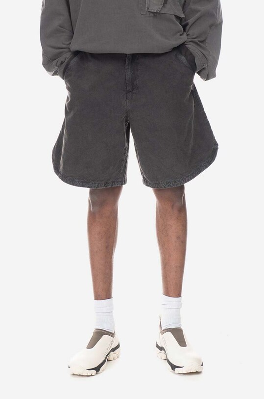 A-COLD-WALL* pantaloni scurți din bumbac bumbac negru ACWMB184