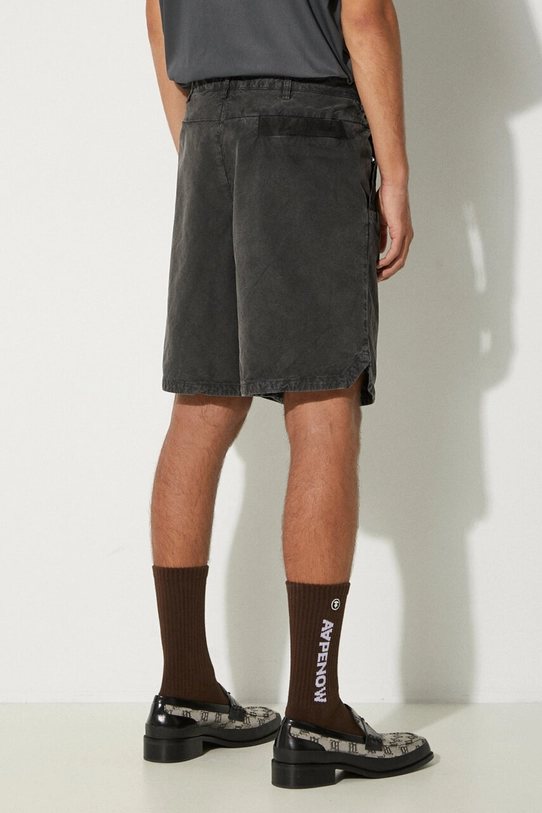 Clothing A-COLD-WALL* cotton shorts Garment Dyed Panel Short ACWMB184 BLACK ACWMB184 black