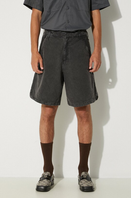 A-COLD-WALL* cotton shorts Garment Dyed Panel Short ACWMB184 BLACK black ACWMB184
