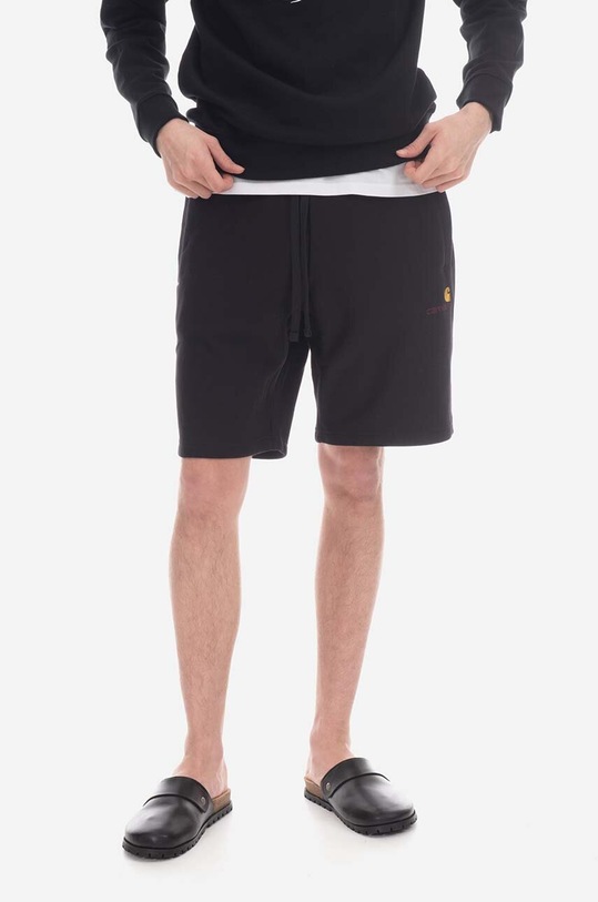 Carhartt WIP szorty American Script Sweat Short dzianina czarny I031685
