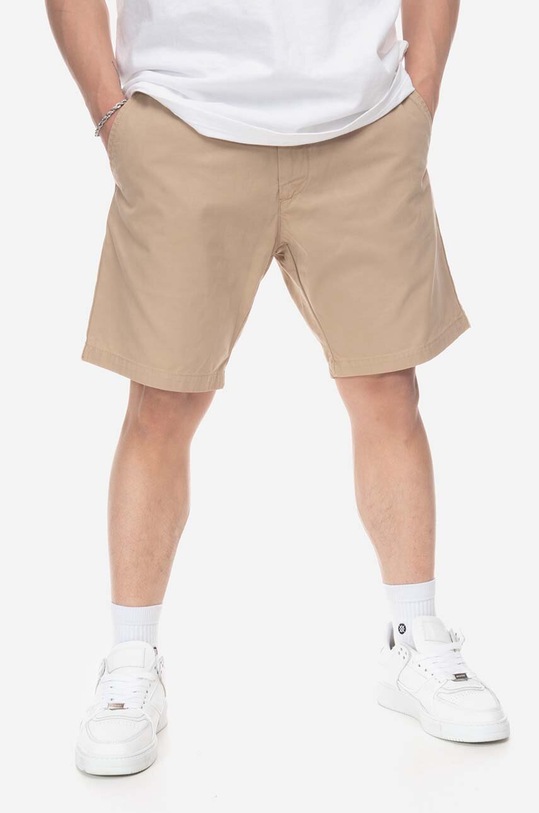 Carhartt WIP cotton shorts plain beige I021730.G1GD