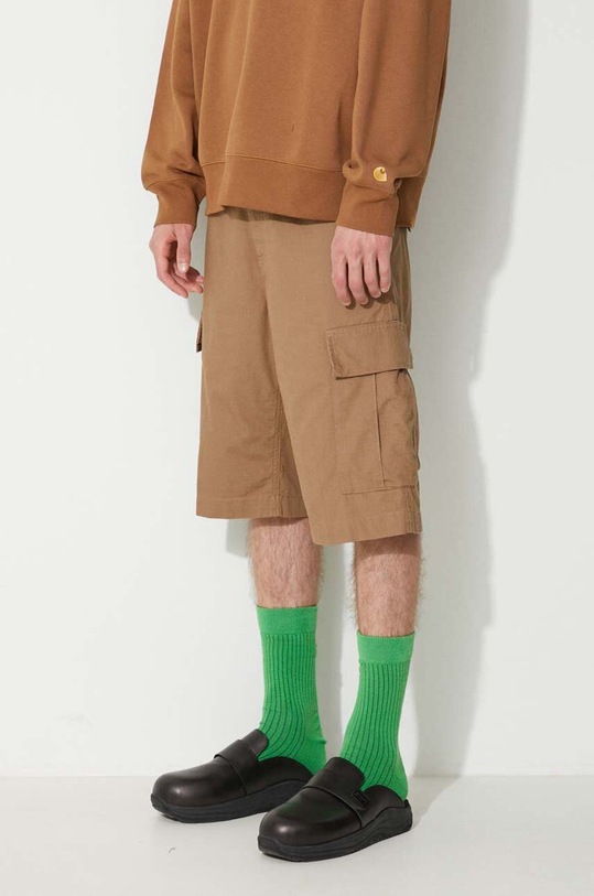 Одяг Бавовняні шорти Carhartt WIP Шорти Carhartt Regular Cargo Short I028246 BLACK I028246 коричневий