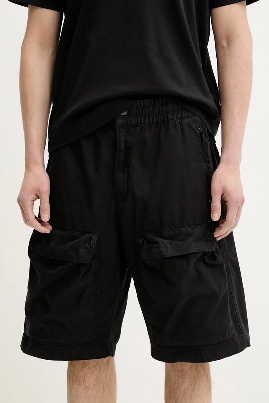 Diesel pantaloni scurti P-BEECK-SHORT SHORTS bumbac negru A14762.0NJBP