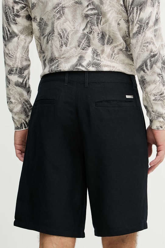 Дрехи Armani Exchange къс панталон мъжки с лен 8NZS67.ZNFNZ.NOS тъмносин
