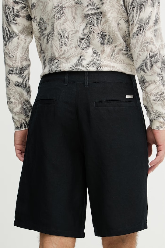 Дрехи Armani Exchange къс панталон мъжки с лен 8NZS67.ZNFNZ.NOS тъмносин
