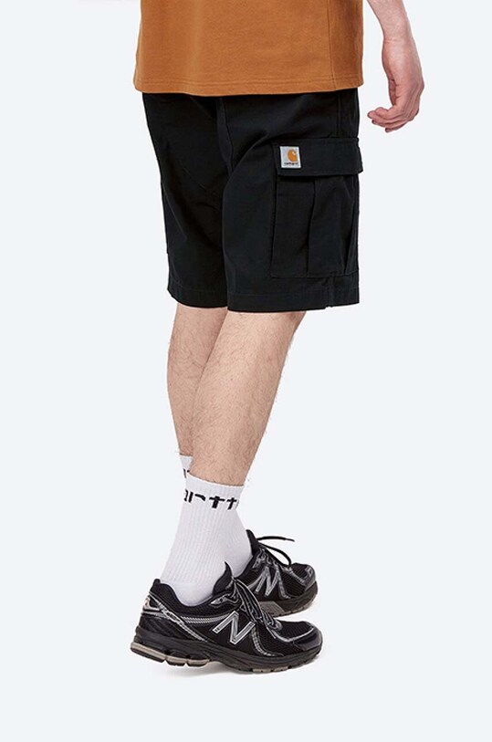 Бавовняні шорти Carhartt WIP I028245.BLACK чорний AA00