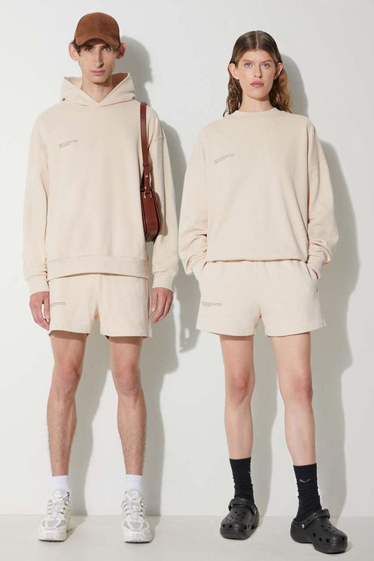 Pamučne kratke hlače Pangaia bez uzorka bež 10000181