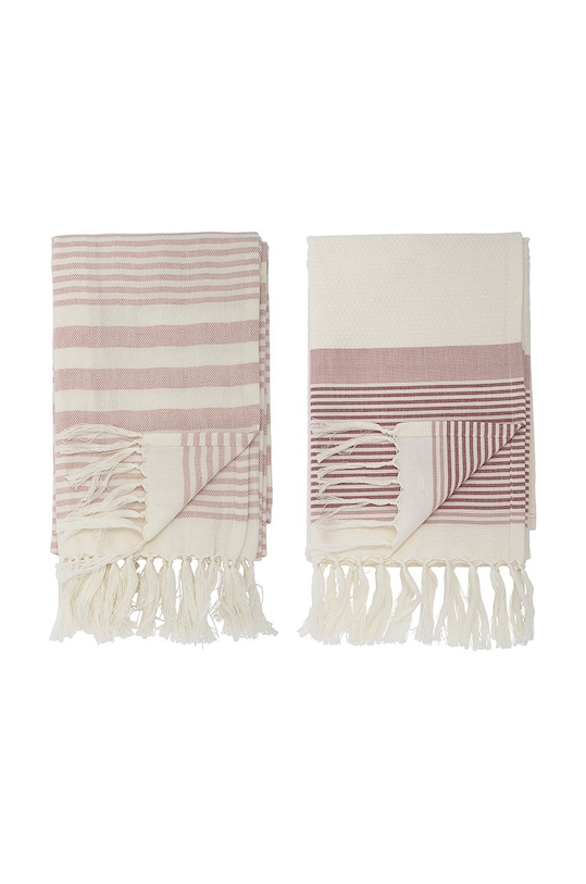 Bloomingville ręcznik bawełniany Loke (2-pack) różowy 82041388