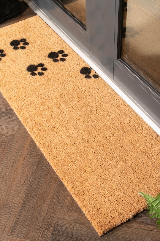 Salon i sypialnia Artsy Doormats wycieraczka Patio Collection LONG.PAWPRINTS beżowy