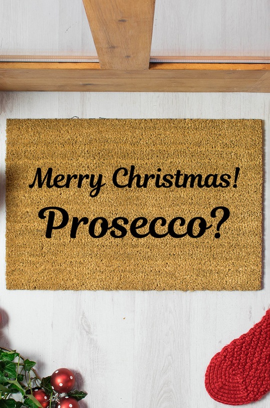 Килимок Artsy Doormats Christmas Collection XMAS.MERRYPROSECCO бежевий AA00