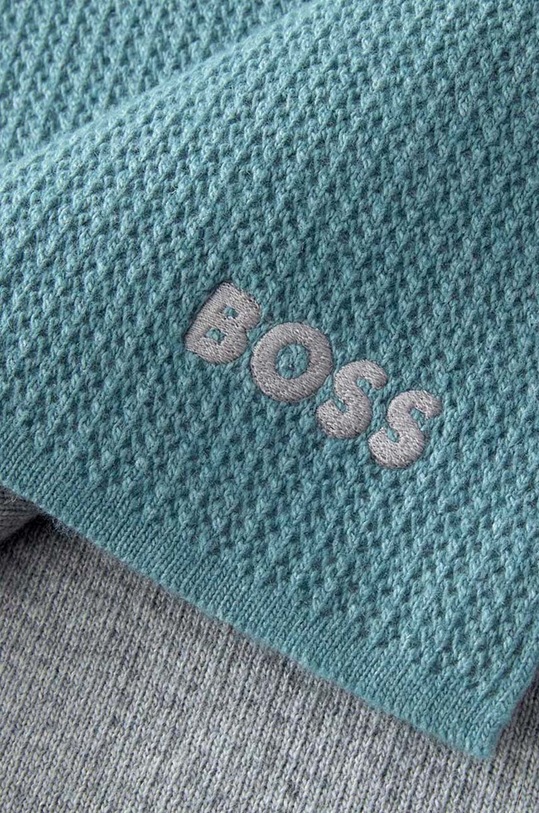 BOSS narzuta wełniana z kaszmirem Zermat 969384 turkusowy AA00