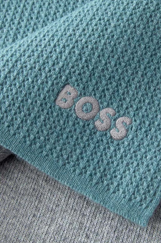 BOSS narzuta wełniana z kaszmirem Zermat 969384 turkusowy AA00