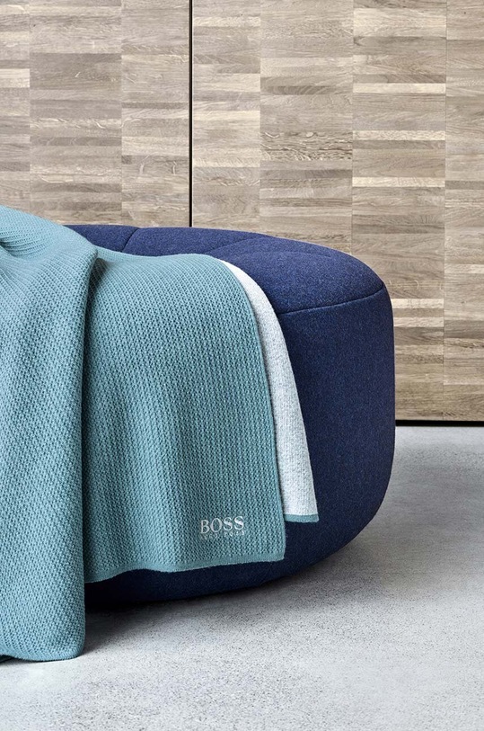 Salon i sypialnia BOSS narzuta wełniana z kaszmirem Zermat 969384 turkusowy